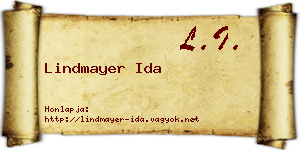Lindmayer Ida névjegykártya